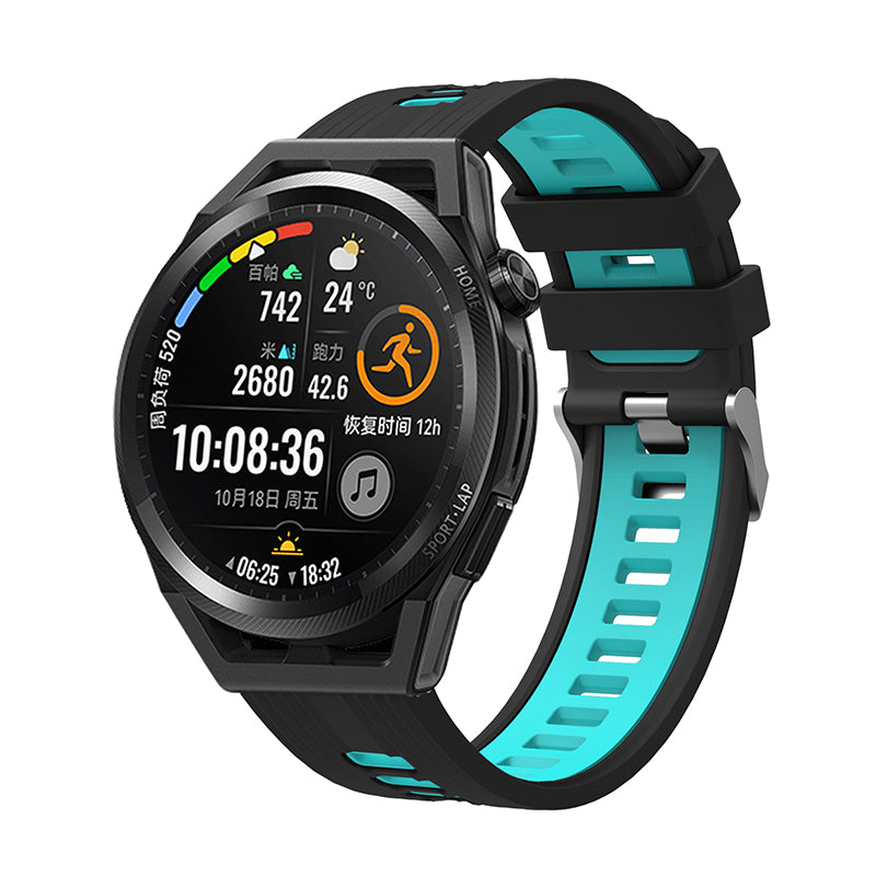 For Huawei Watch GT 3 (46mm) Dual Color 22mm Silicone Watch Strap Replacement Wrist Band For Huawei Watch GT 3 (46mm) Dual Color 22mm Silicone Watch Strap Replacement Wrist Band